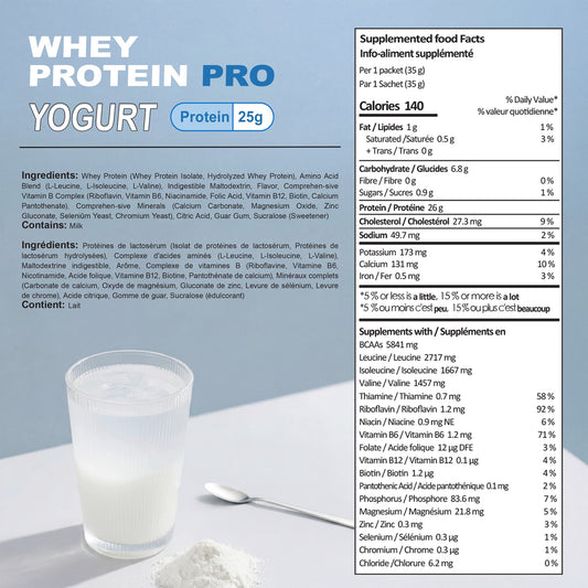 ALLIN 100% Dual Action Hydrolyzed + Whey Protein Isolate Powder Whey Protein Pro – Yogurt Flavor