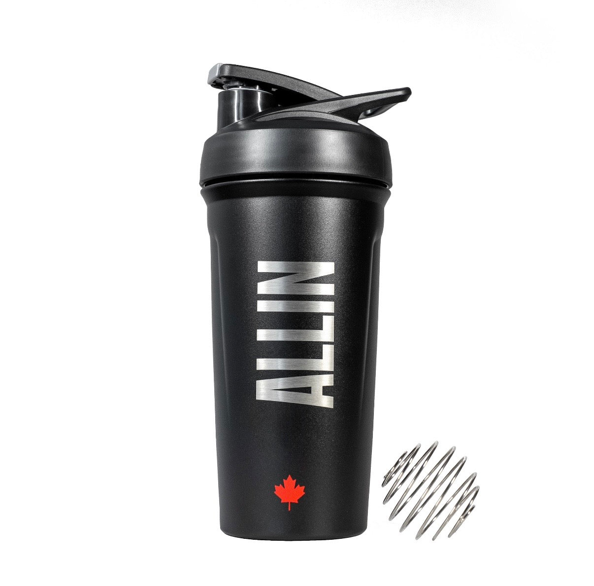 ALLIN Premium Stainless Steel Shaker Bottle (740ml) - Matte Black