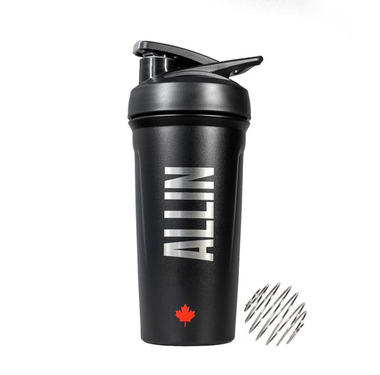 ALLIN Premium Stainless Steel Shaker Bottle (740ml) - Matte Black