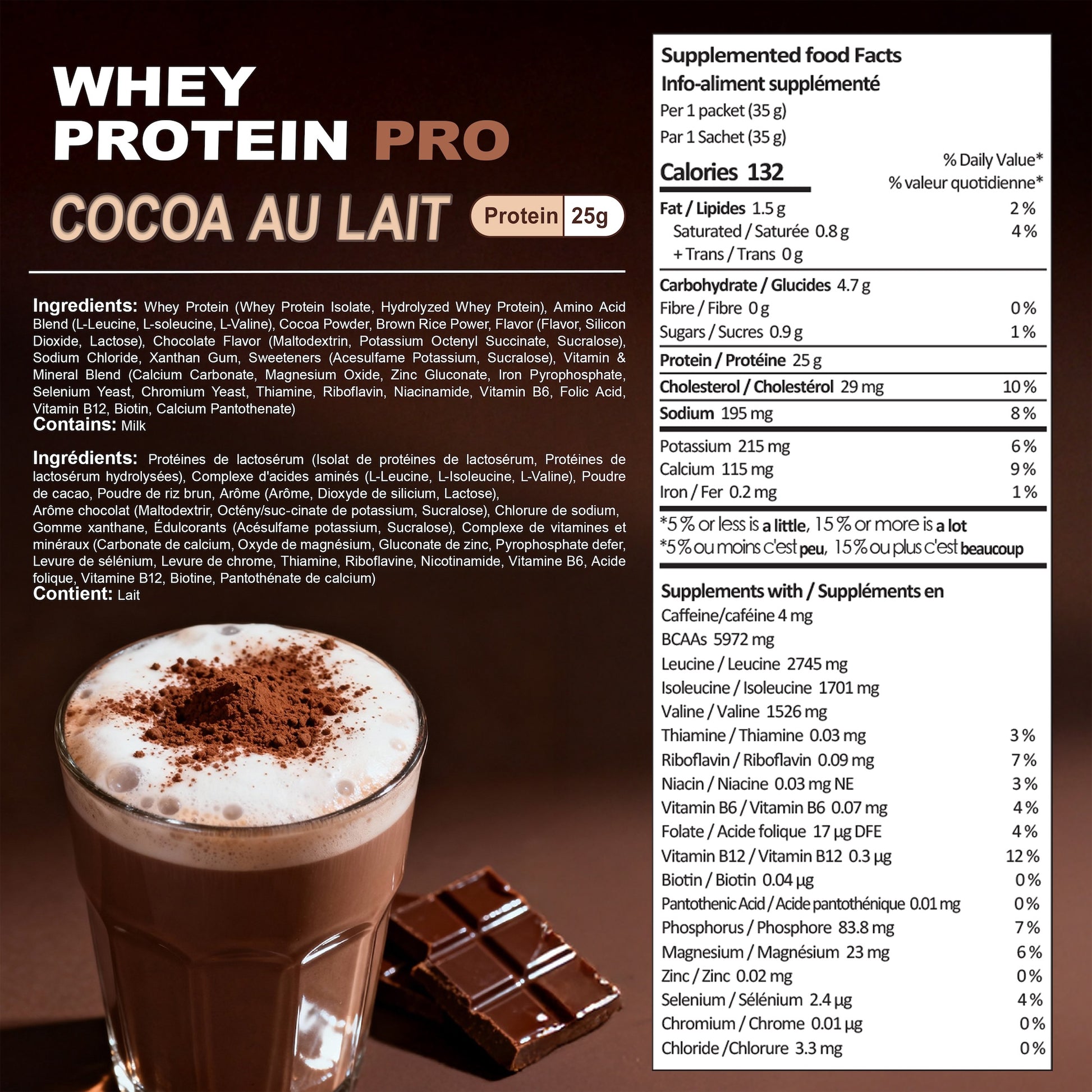 ALLIN 100% Dual Action Hydrolyzed + Whey Protein Isolate Powder Whey Protein Pro – Cocoa Latte Flavor