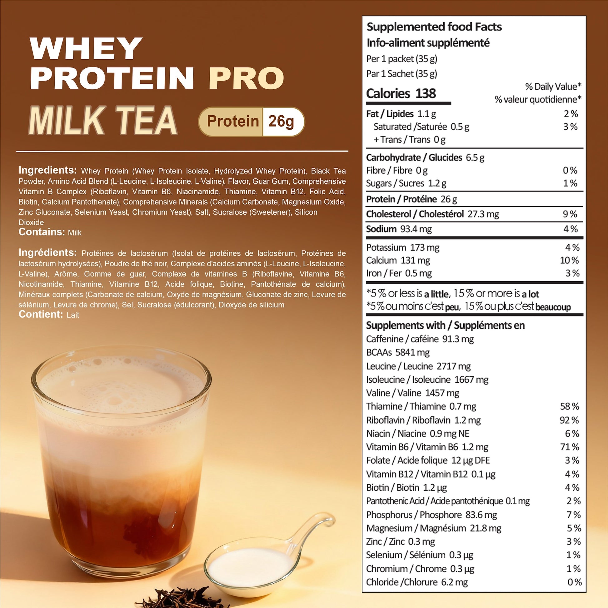 ALLIN 100% Dual Action Hydrolyzed + Whey Protein Isolate Powder Whey Protein Pro – Classic Milk Tea Flavor