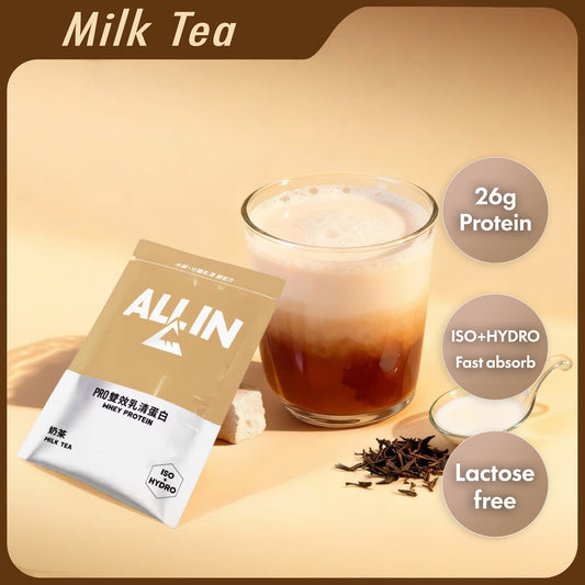 ALLIN 100% Dual Action Hydrolyzed + Whey Protein Isolate Powder Whey Protein Pro – Classic Milk Tea Flavor