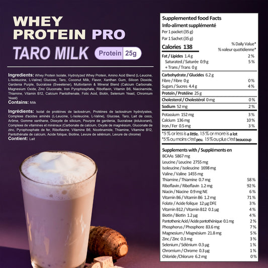 ALLIN 100% Dual Action Hydrolyzed + Whey Protein Isolate Powder Whey Protein Pro – Taro Milk Flavor